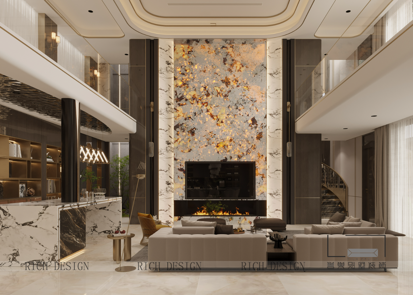 譽(yù)巢·家天下 | 意韻流轉(zhuǎn) 奢雅成詩別墅裝修效果圖